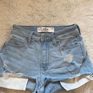 hollister light jean shorts